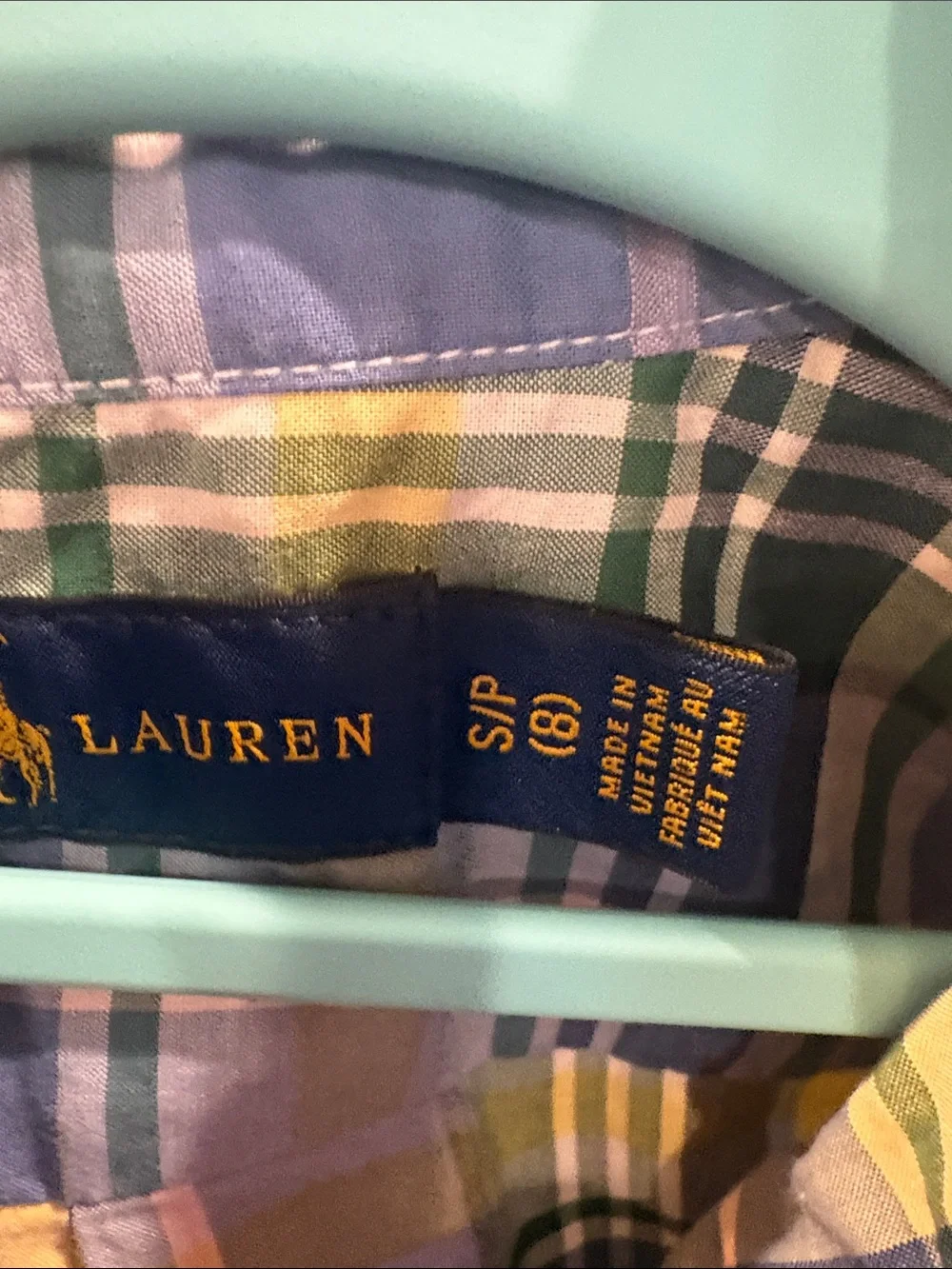 Ralph Lauren Blue, Yellow & Green Plaid Button-Down Shirt